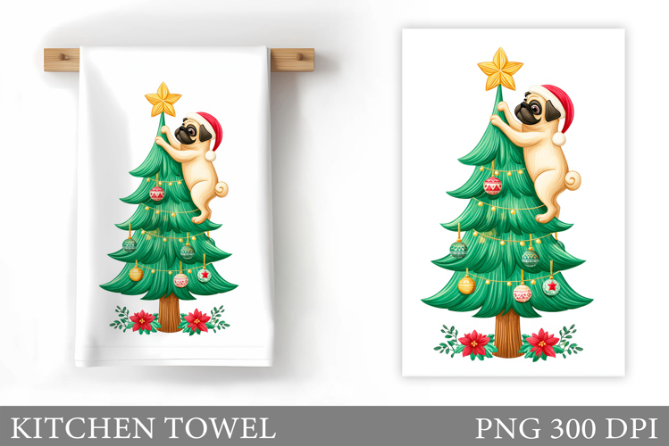 Christmas Dog Kitchen Towel. Christmas Kitchen Towel Design
