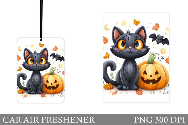Black Cat Car Air Freshener. Halloween Car Air Freshener