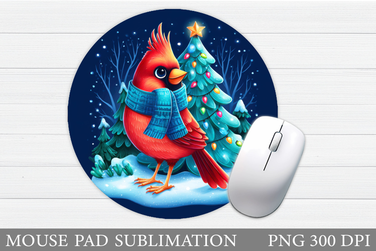 Cardinal Mouse Pad Sublimation. Christmas Mouse Pad Design