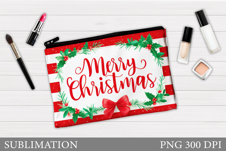 Merry Christmas Cosmetics Bag. Christmas Tree Makeup Bag