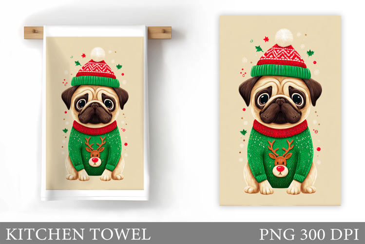 Christmas Dog Kitchen Towel. Christmas Kitchen Towel Design