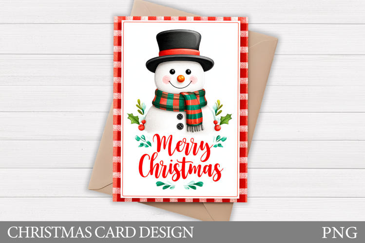 Cute Snowman Card Printable. Christmas Card Design
