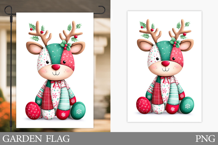 Cute Deer Garden Flag. Christmas Garden Flag Sublimation