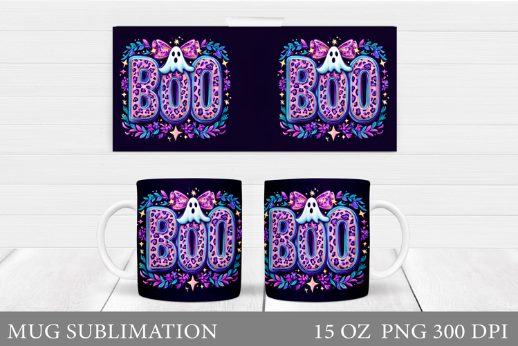 Boo Mug Sublimation. Halloween Mug Design