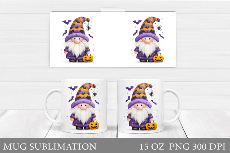 Halloween Gnome Mug Design. Halloween Mug Sublimation