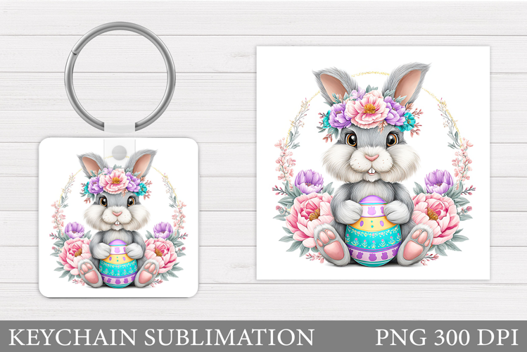 Easter Bunny Keychain Sublimation. Easter Keychain Design