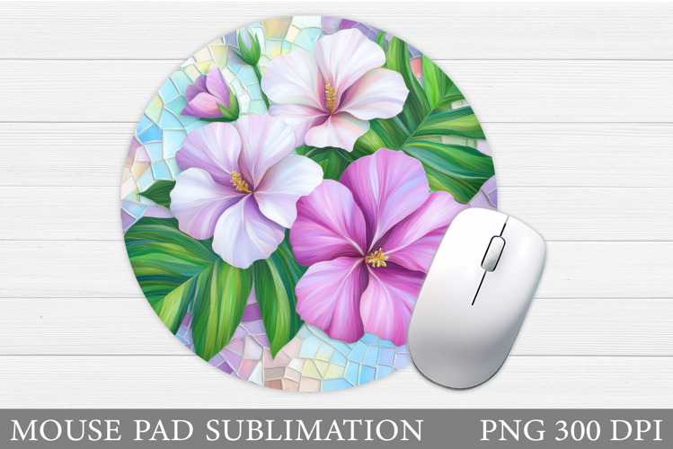 Flowers Mouse Pad Design. Flowers Round Mouse Pad Template