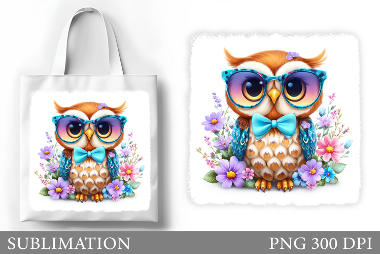 Cute Owl Tote Bag Design. Cute Owl Sublimation