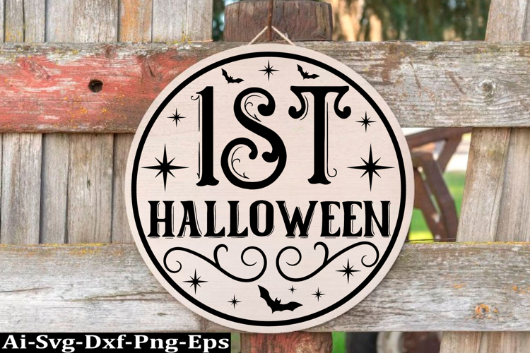 Halloween round sign svg design and Halloween quotes