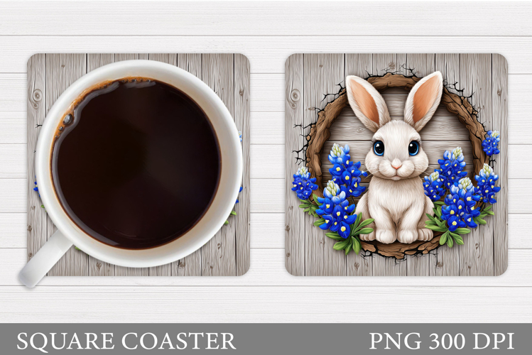 Spring Bunny Coaster Design. Spring Coaster Sublimation