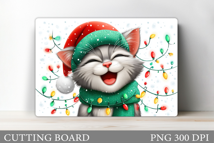 Christmas Cat Cutting Board. Christmas Cutting Board Design