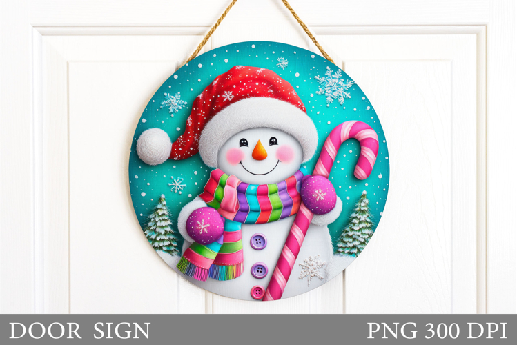 Christmas Snowman Door Sign. Christmas Door Sign Sublimation