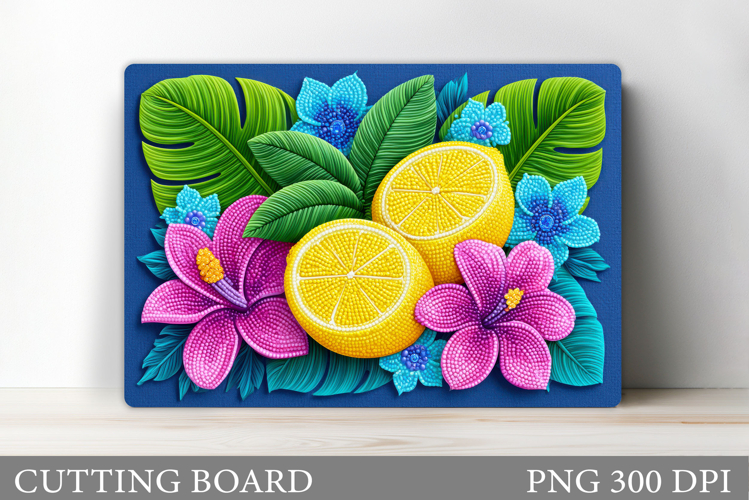 Lemons Cutting Board. Summer Cutting Board Sublimation example image 1