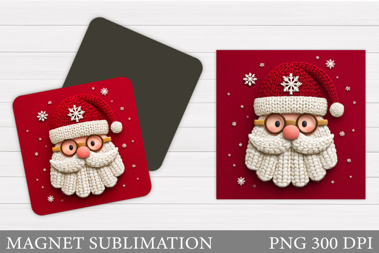 Santa Claus Magnet Design. Christmas Magnet Sublimation