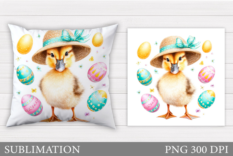 Easter Duck Pillow Sublimation. Easter Pillow Design