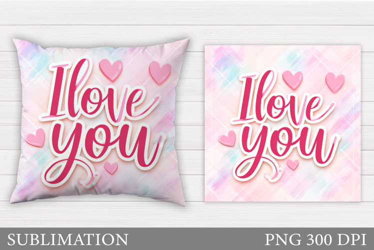 Love Pillow Design. Valentines Pillow Sublimation