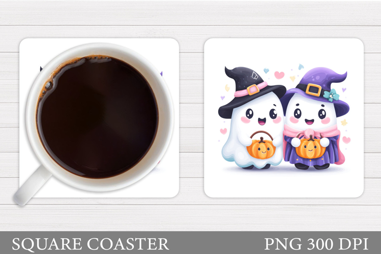 Halloween Ghost Teacher Coaster. Cute Ghost Coaster Design