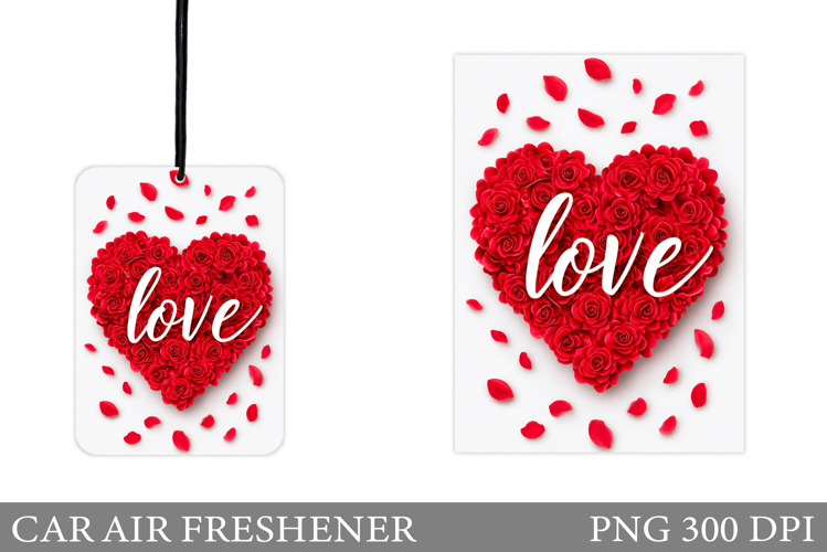 Love Car Air Freshener. Valentines Car Air Freshener Design