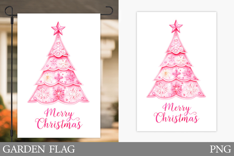 Christmas Tree Garden Flag. Merry Christmas Garden Flag