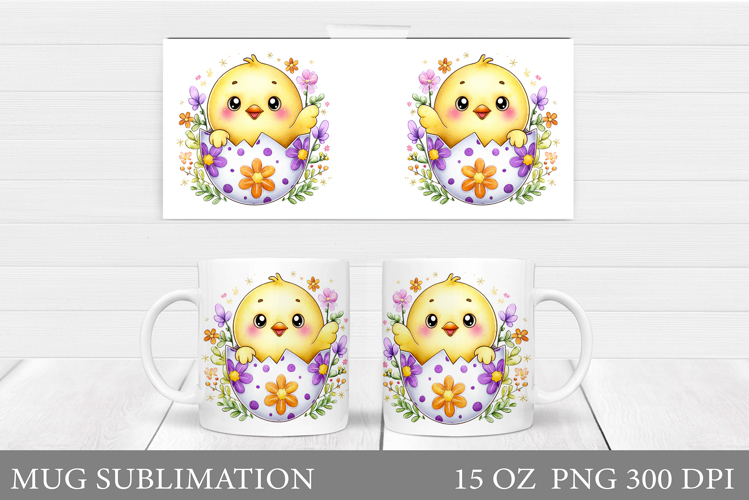 Easter Chick Mug Design. Easter Mug Sublimation