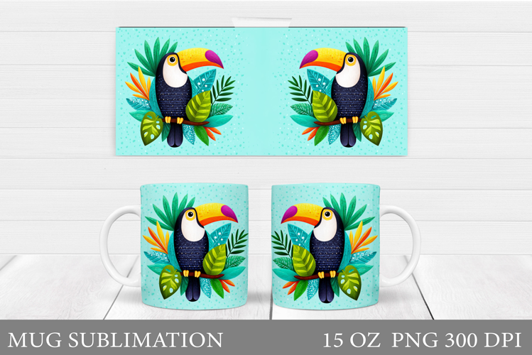 Toucan Mug Wrap Design. Toucan Mug Sublimation