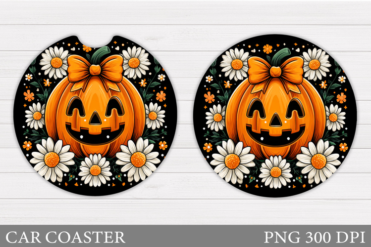 Halloween Pumpkin Coaster Design. Halloween Car Coaster
