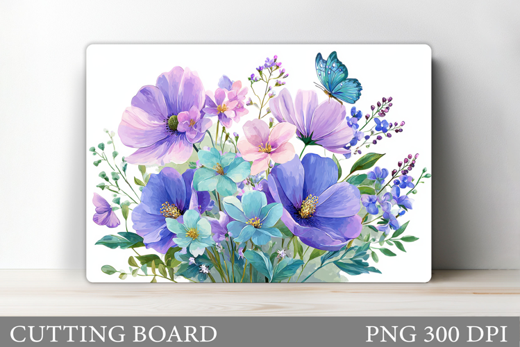 Flowers Cutting Board Sublimation. Wildflowers Cutting Board