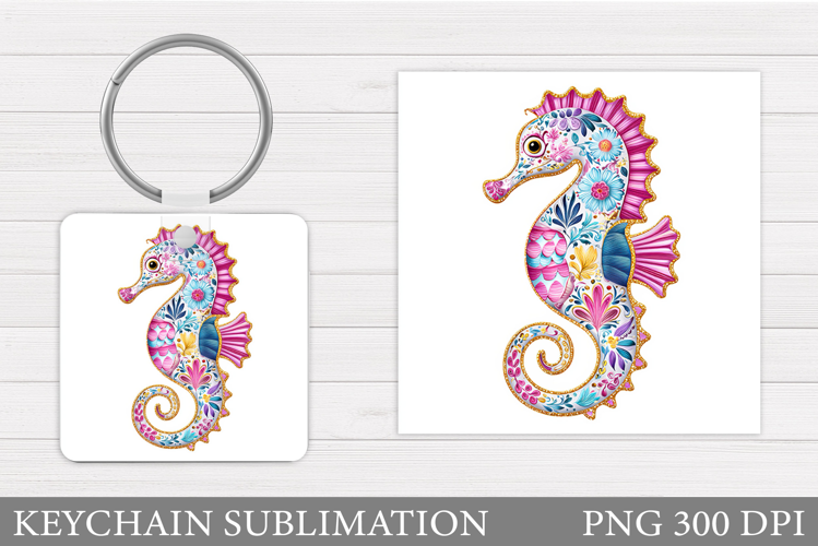 Seahorse Keychain Design. Seahorse Sublimation