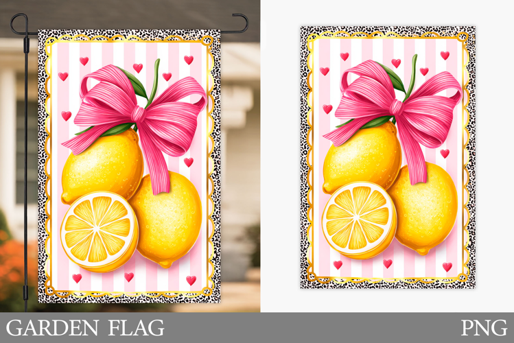 Lemons Garden Flag Design. Summer Garden Flag Sublimation