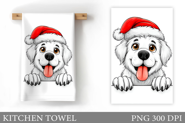 Christmas Dog Kitchen Towel. Christmas Kitchen Towel Design
