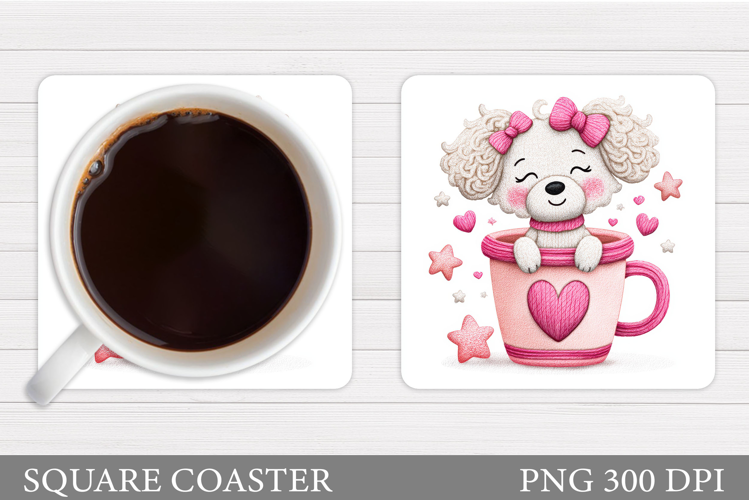 Valentines Dog Coaster. Valentines Dog Coaster Design