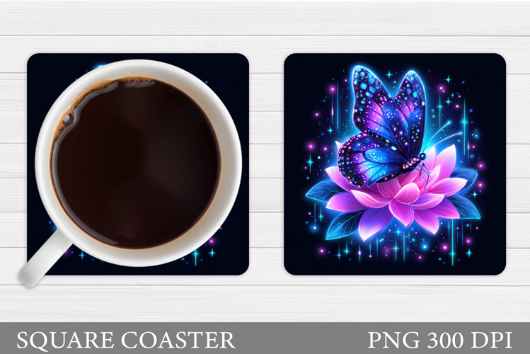 Butterfly Coaster Sublimation. Butterfly Coaster Design