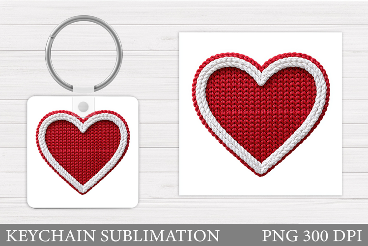 Heart Keychain Design. Valentine Keychain Sublimation