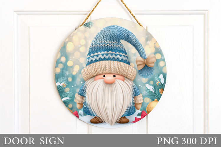 Christmas Gnome Door Sign. Christmas Door Sign Sublimation