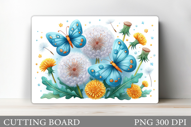 Butterflies Cutting Board. Flowers Kitchen Cutting Board