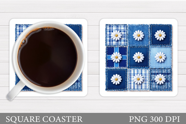 Daisy Flowers Coaster Design. Flowers Sublimation