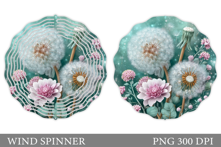 Flowers Wind Spinner Design. Floral Wind Spinner Sublimation