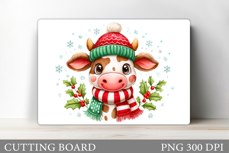 Christmas Cow Cutting Board. Christmas Cutting Board