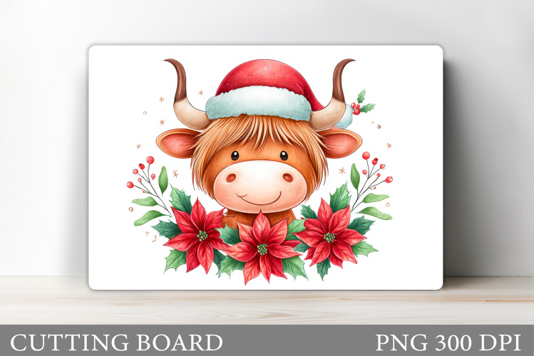 Christmas Cow Cutting Board. Christmas Cutting Board