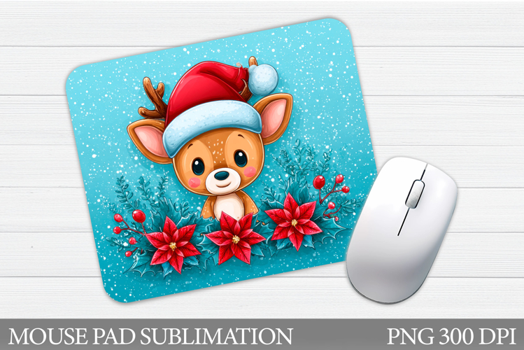 Christmas Deer Mouse Pad. Christmas Mouse Pad Design