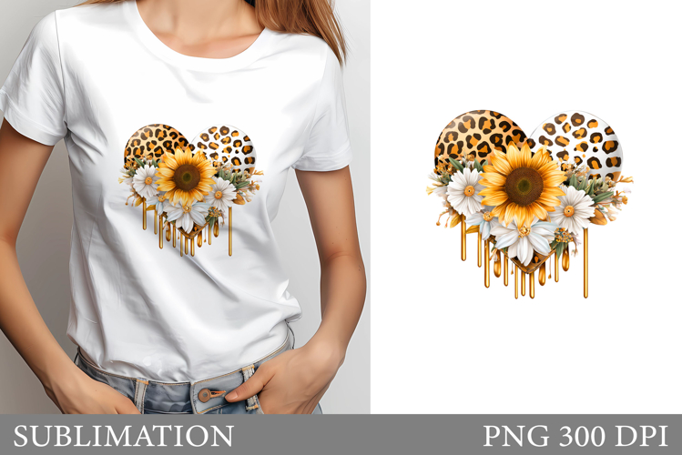 Sunflowers T-Shirt Design. Sunflowers Sublimation