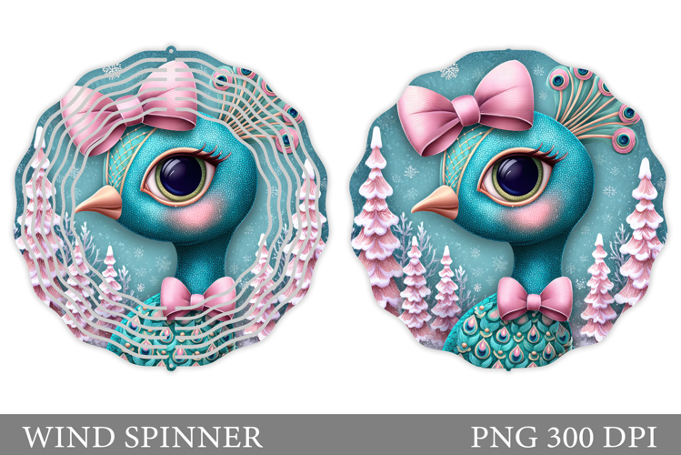 Cute Peacock Wind Spinner. Christmas Wind Spinner Design