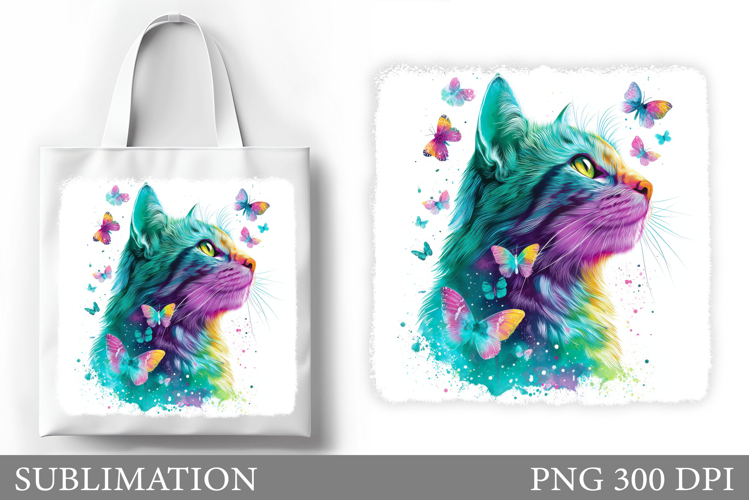 Cat Sublimation. Cat Tote Bag Sublimation