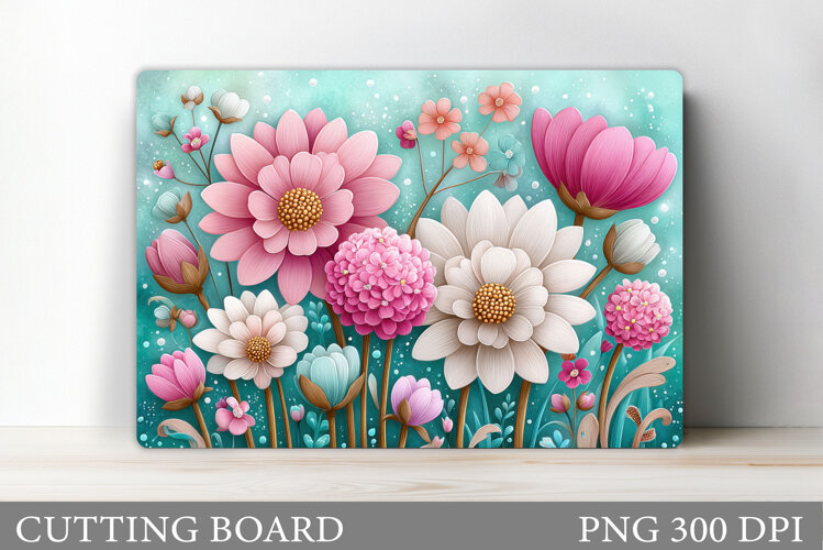 Flowers Cutting Board. Floral Cutting Board Sublimation example image 1