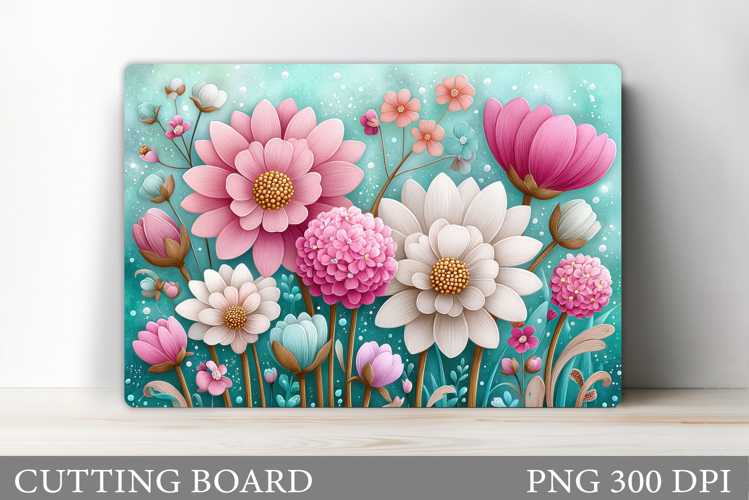 Flowers Cutting Board. Floral Cutting Board Sublimation