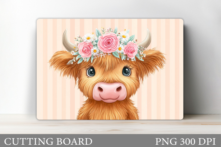 Cute Cow Cutting Board. Cow Flowers Cutting Board Design