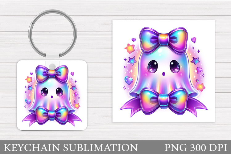 Halloween Ghost Keychain. Halloween Keychain Sublimation