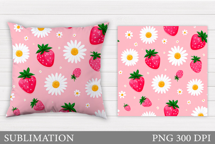Strawberry Pillow Design. Strawberry Sublimation