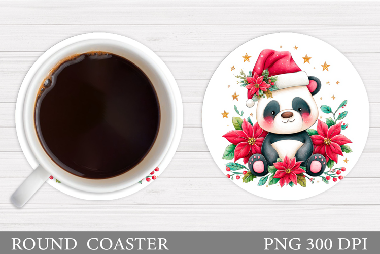 Christmas Panda Coaster. Christmas Coaster Sublimation