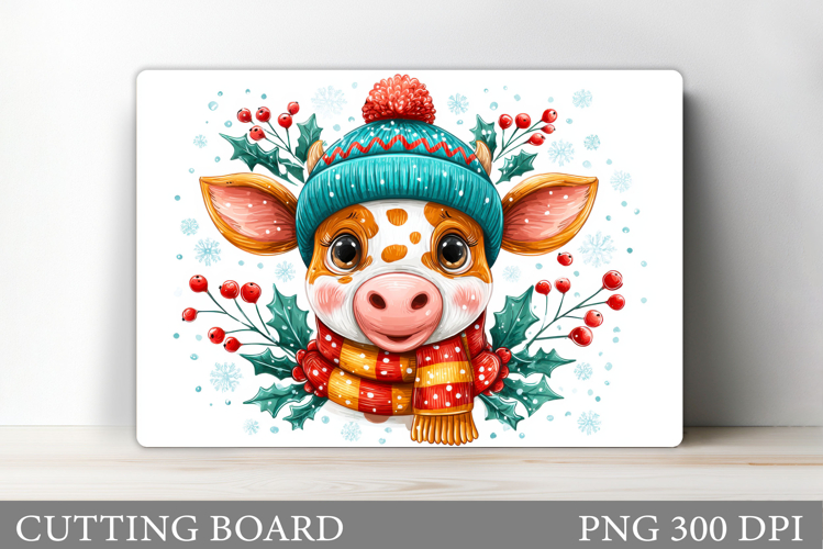 Christmas Cow Cutting Board. Christmas Cutting Board